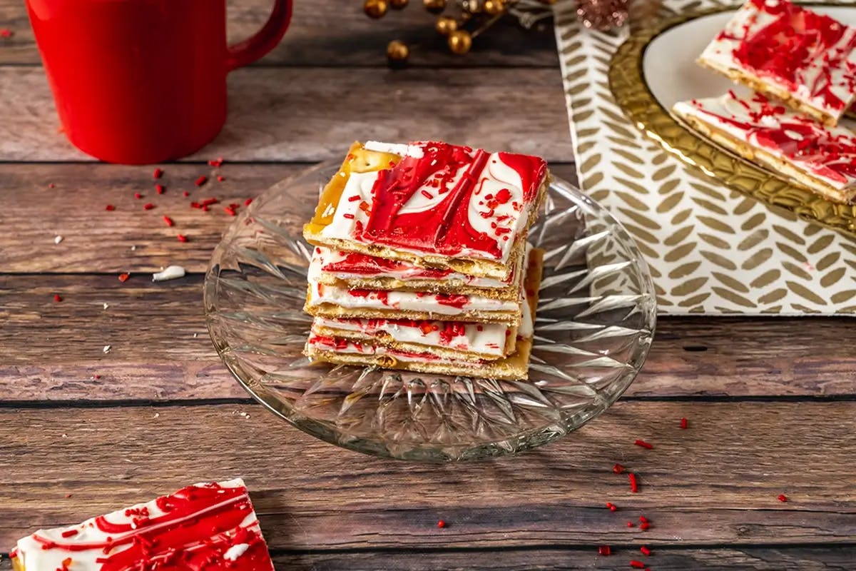 Christmas Crack with Saltines and White Chocolate