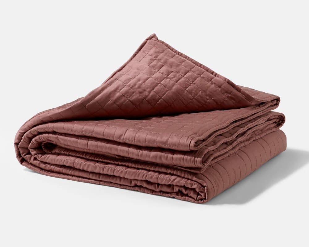Folded brown Cooling Weighted Blanket