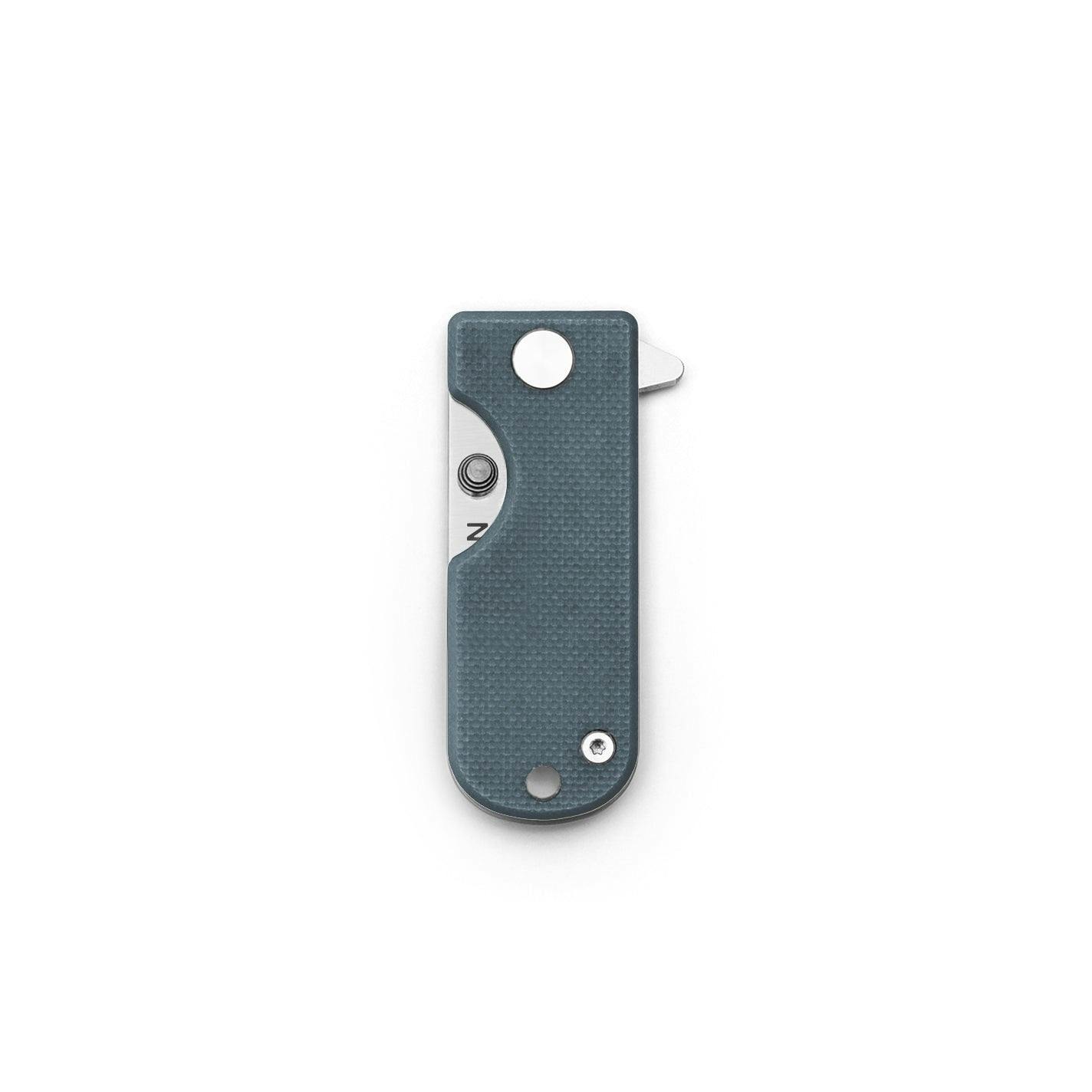 Microblade folded pocket knife in all blue
