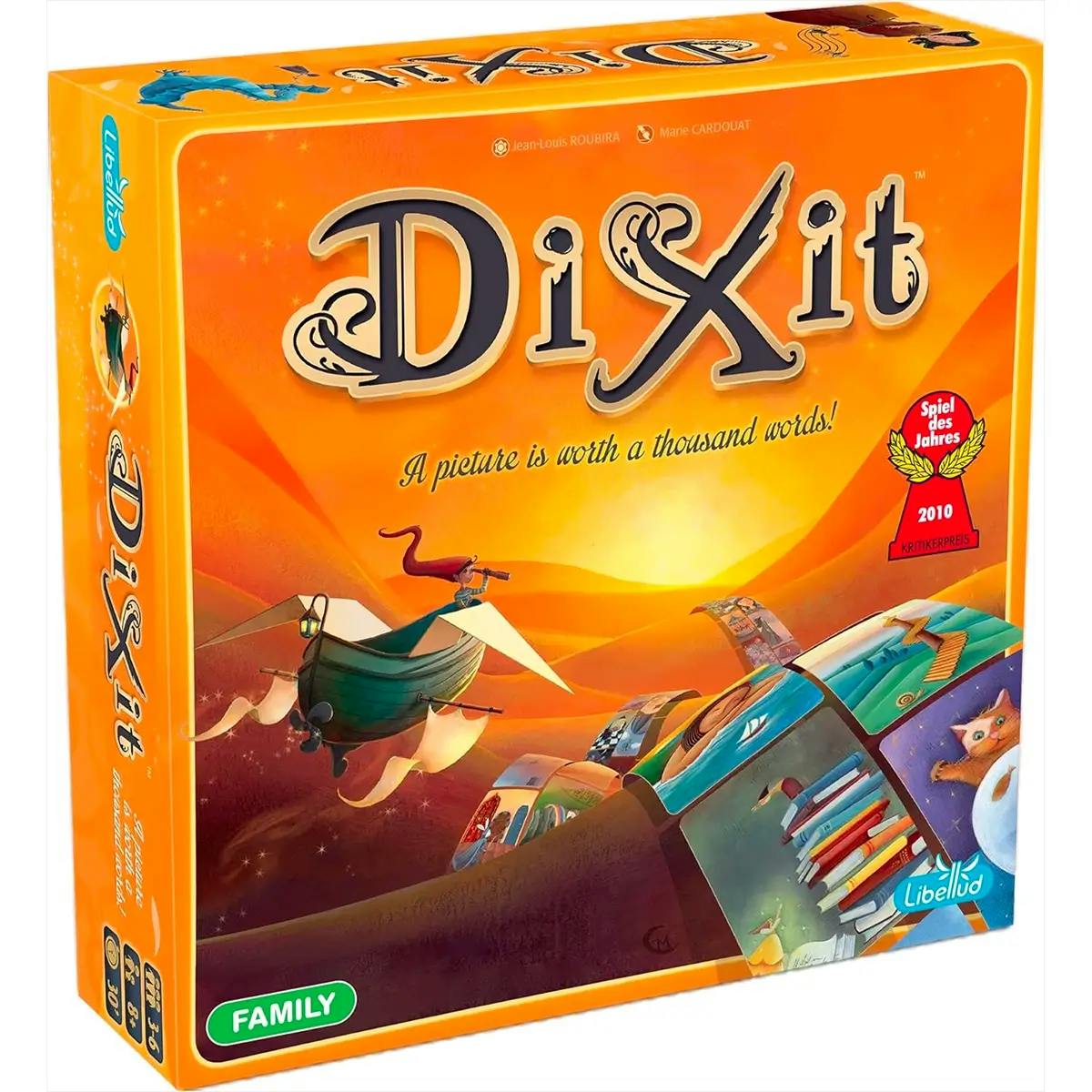 A Dixit game box.