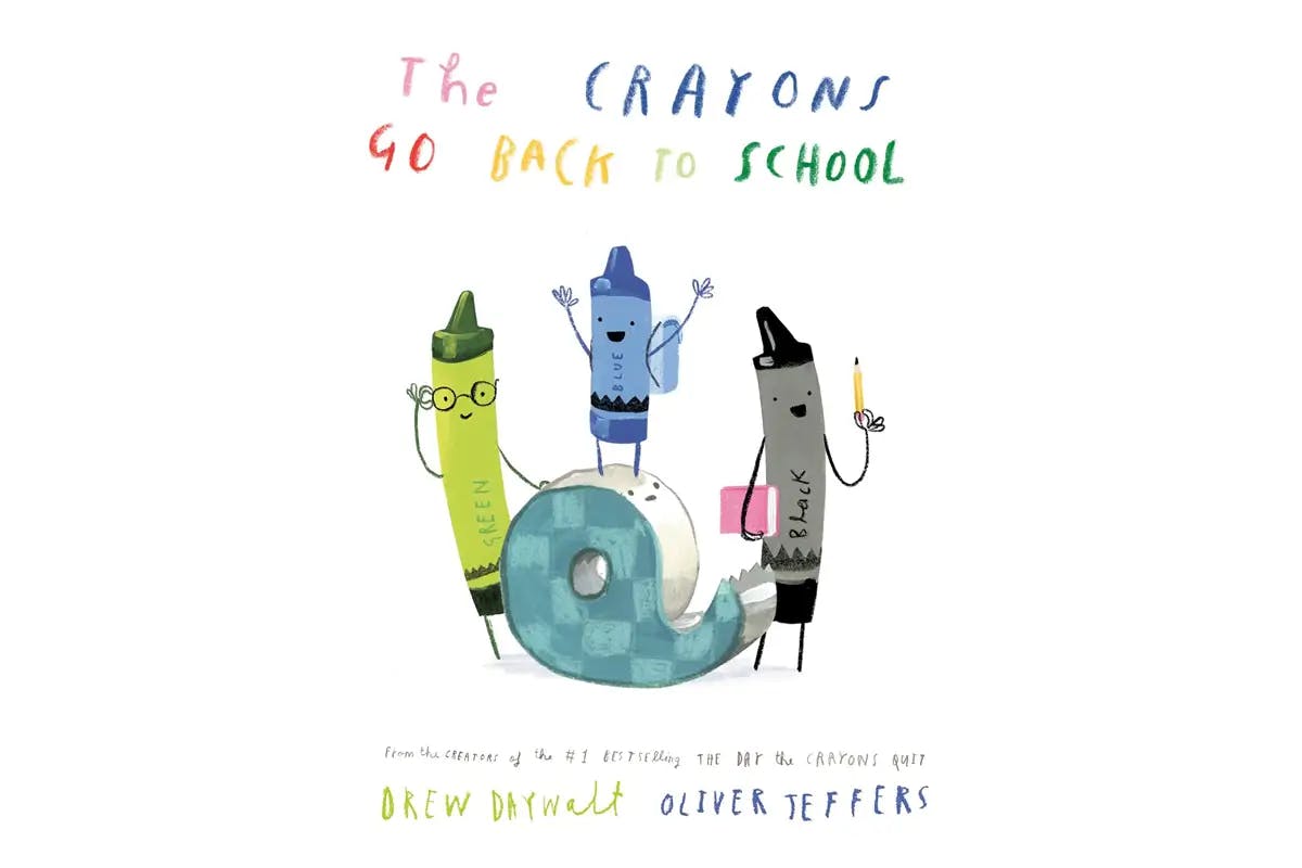 Cover of “The Crayons Go Back to School” book.