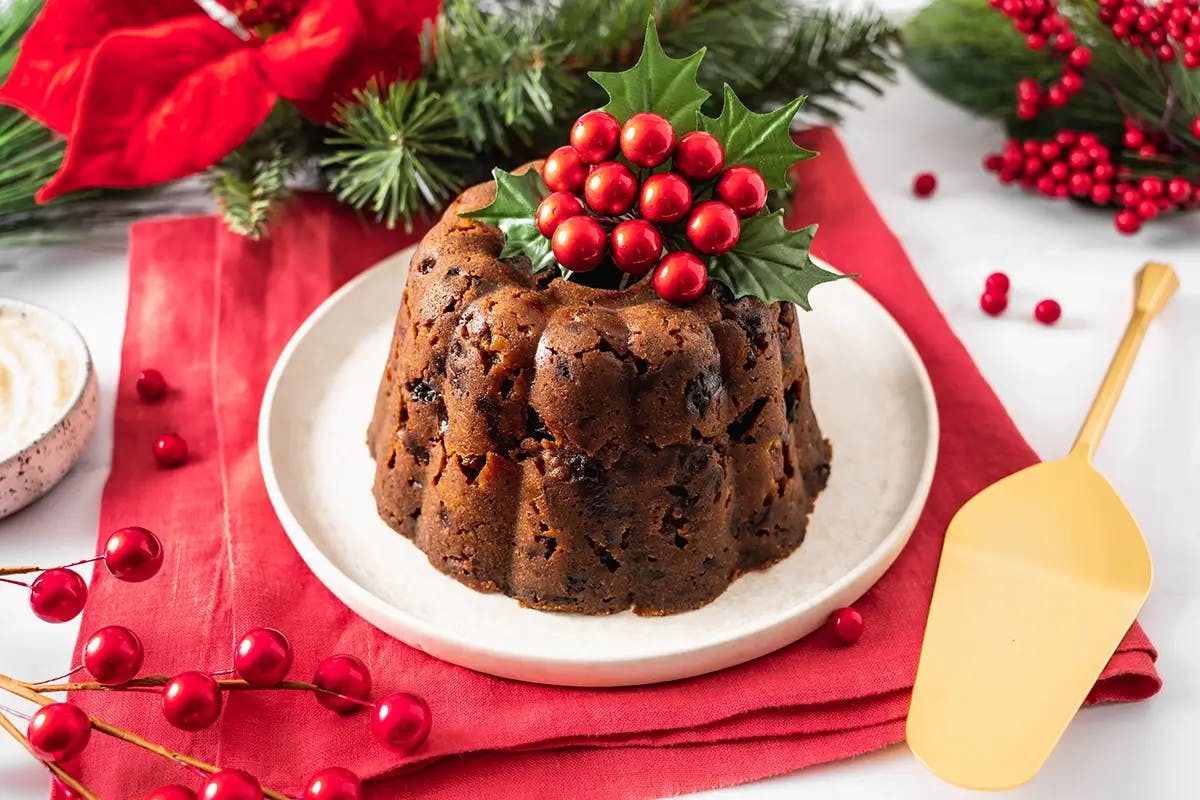 Christmas Plum Pudding with Brandy Butter