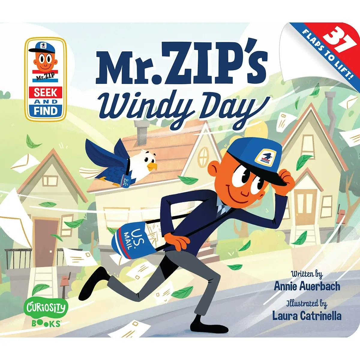 Cover of children's book "Mr. ZIP's Windy Day" by Curiosity Ink Media