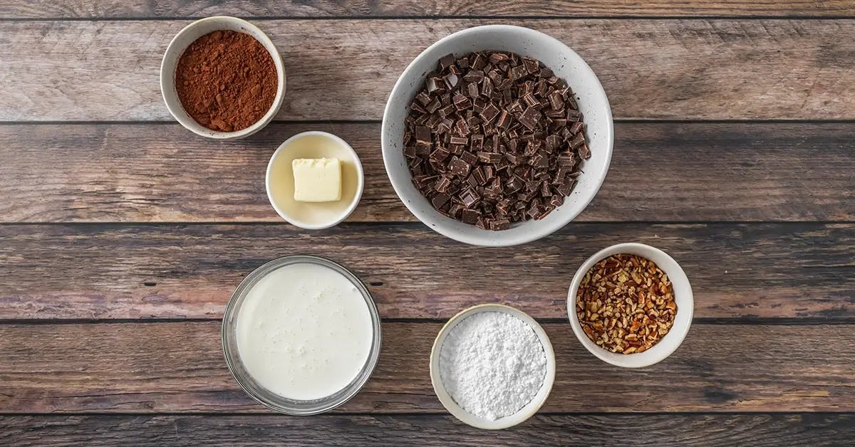 Ingredients for chocolate truffles.