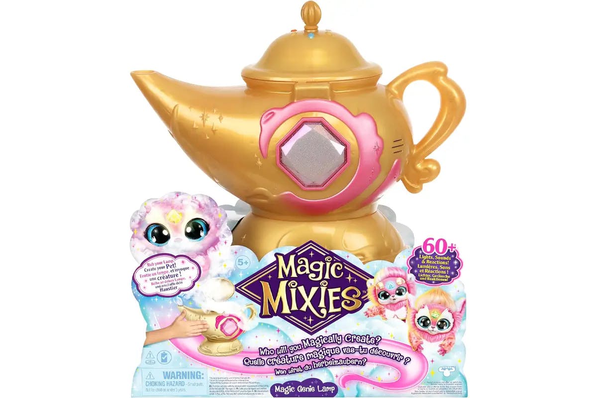 Magic Mixies Magic Genie Lamp with interactive 8" pink plush toy.