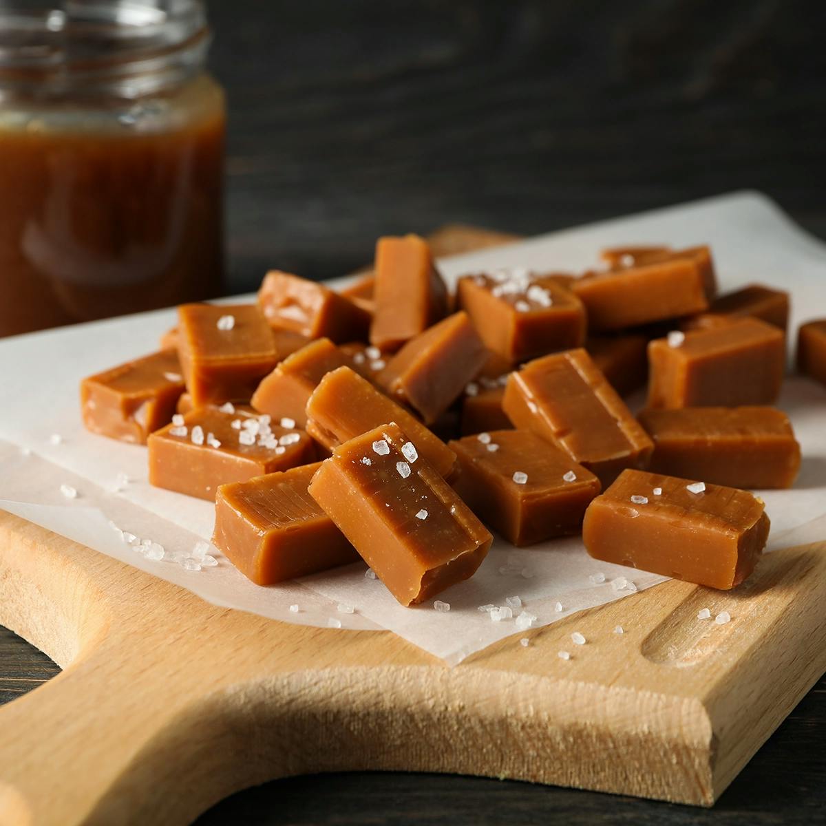 Chocolate fudge topped with caramel