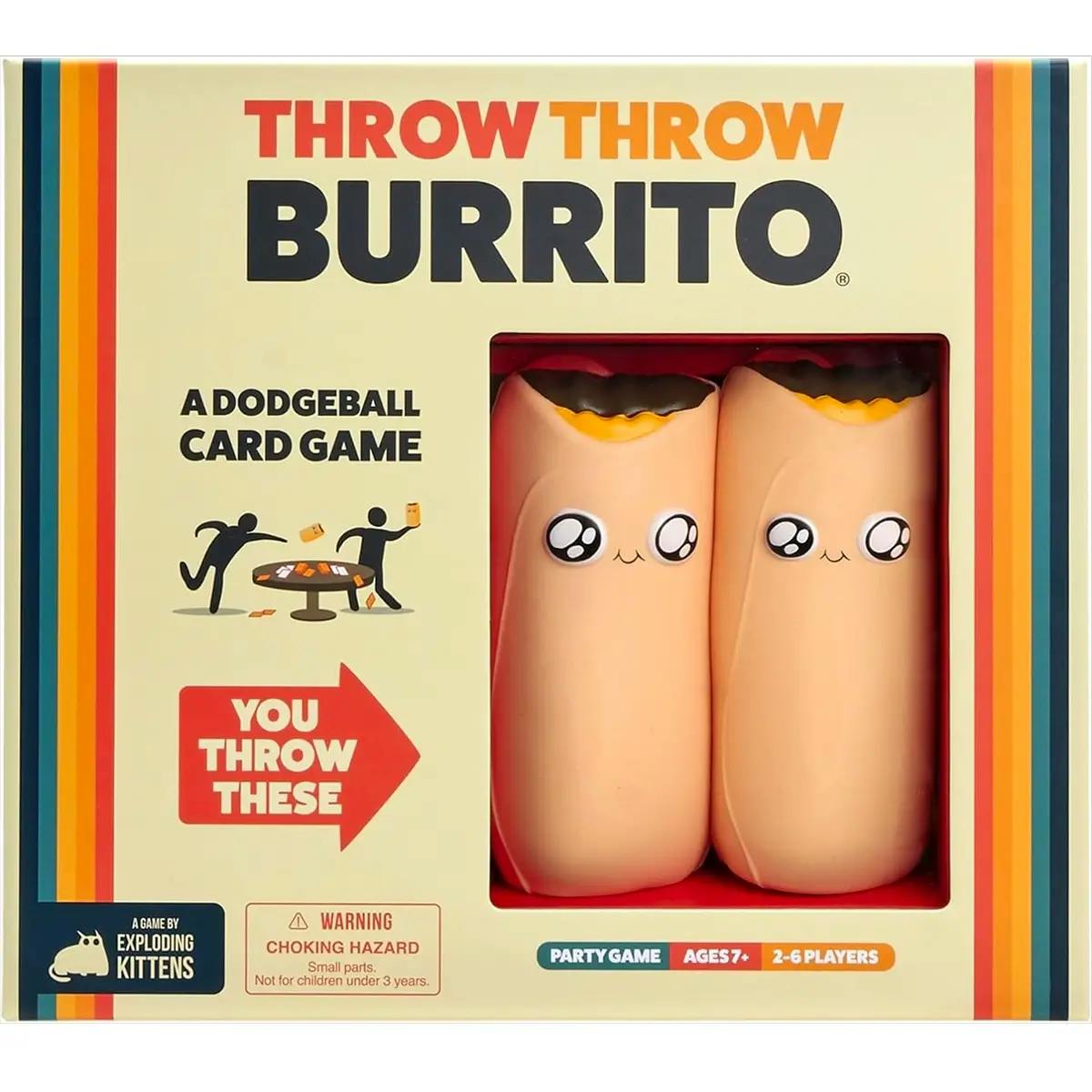 Front of box for Throw Throw Burrito game.