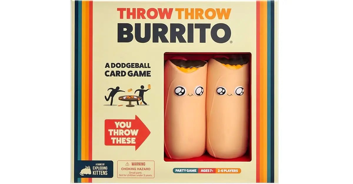 Front of box for Throw Throw Burrito game.