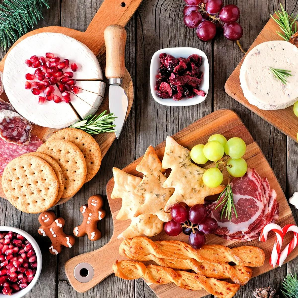Table containing easy holiday appetizers