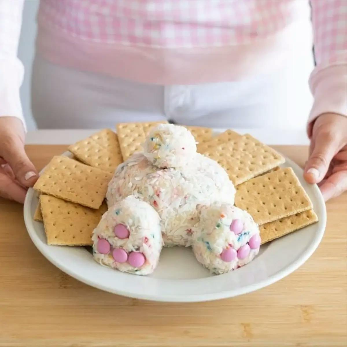 An Easter Brunch dessert in the shape of a bunny butt.