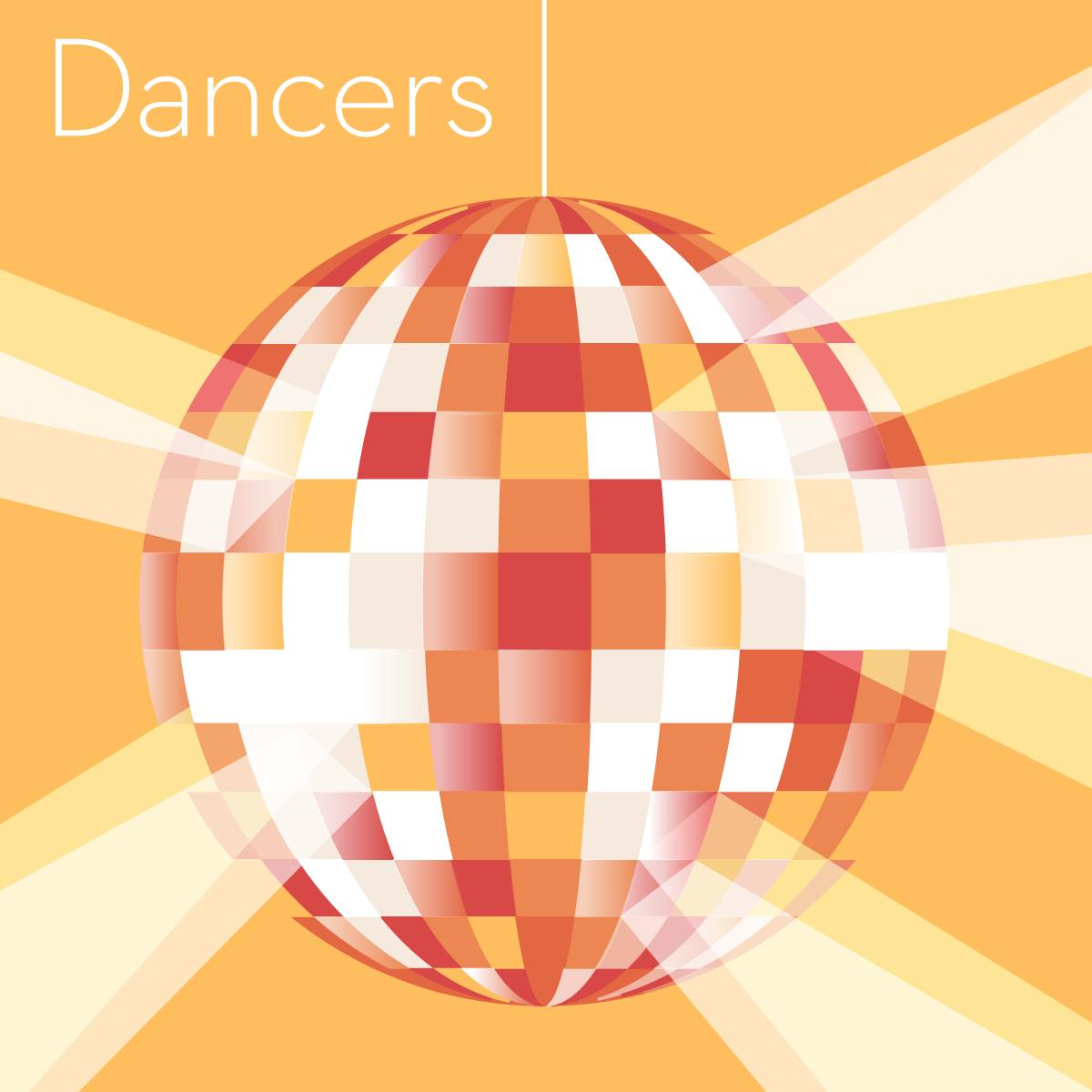 Illustration of a guide containing gifts for dancers, showing a disco glitter ball.