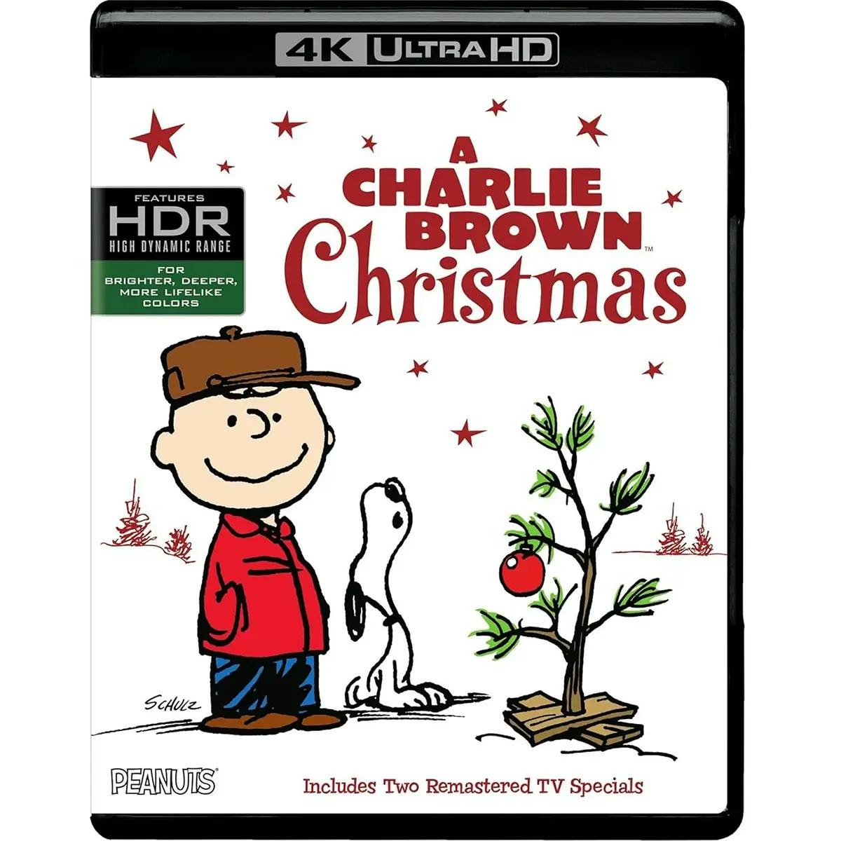 Box art for the 4K Blu-ray version of the Christmas movie, “A Charlie Brown Christmas.”