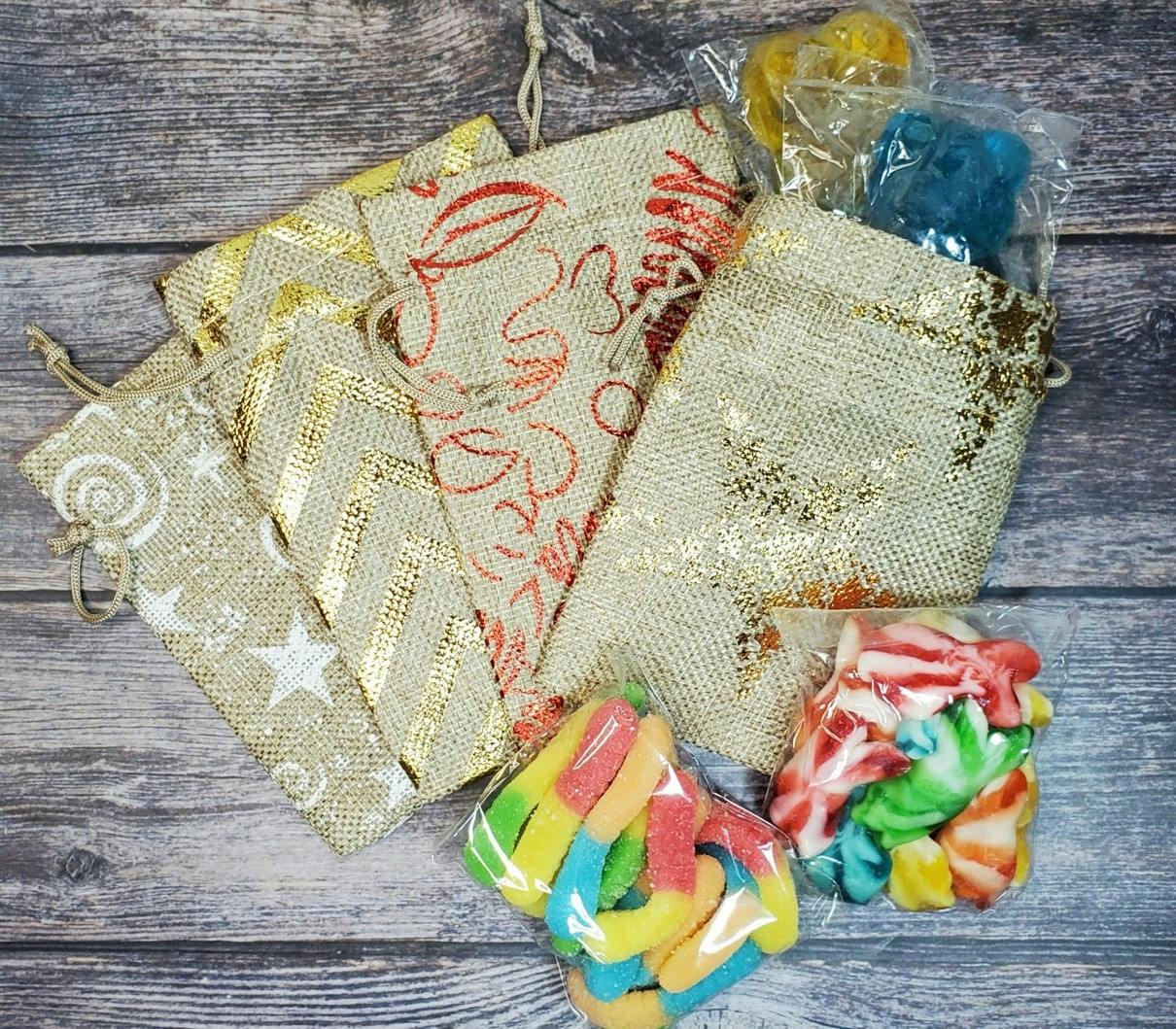 Burlap Bags with candy